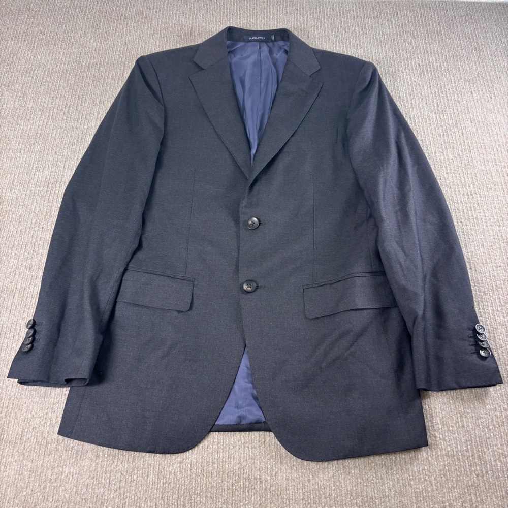 Suitsupply Napoli Dark Grey Pure Wool Reda Blazer Jacket Mens 34R EU 44